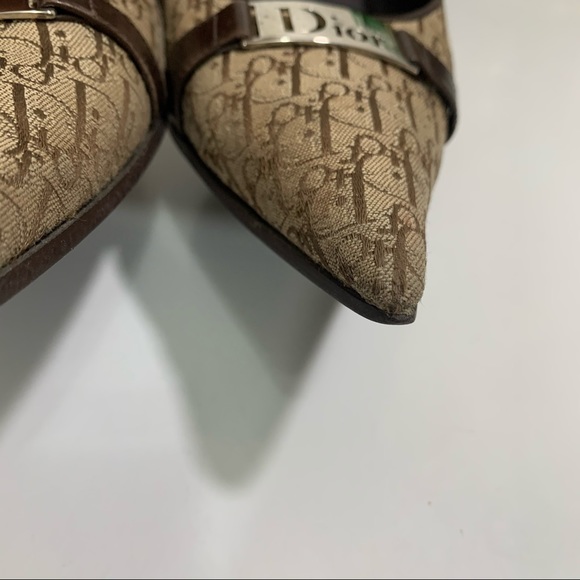 Dior Diorissimo Logo Canvas Pumps Heel Shoe - Picture 10 of 13
